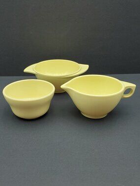 Boontonware Yellow Creamer & Open Sugar Bowls Melamine Creamer Sugar Bowls Set